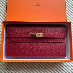 Hermes Kelly long wallet in epsom